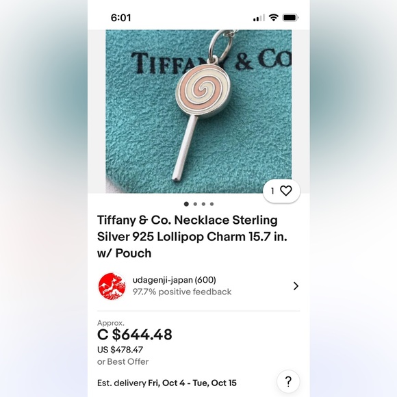 Rare Tiffany & Co Lollipop Charm - Picture 6 of 6